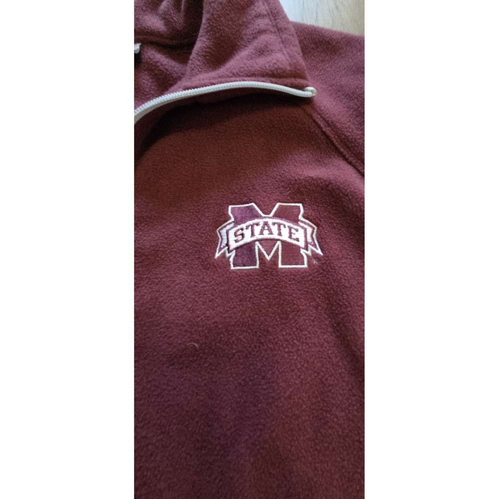 Columbia Mississippi State Bulldogs Fleece Jacket Men L Maroon Full Zip - Picture 2 of 6
